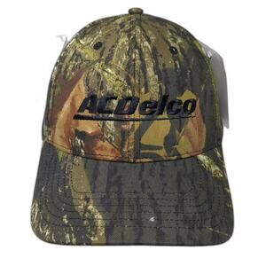 ACDelco Baseball Cap Green Brown Strapback Hat OS Adjustable Camo Embroidered
